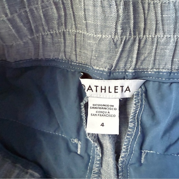ATHLETA Cabo Linen Wide Leg Chambray Blue Pants Womens 4 - Picture 3 of 5